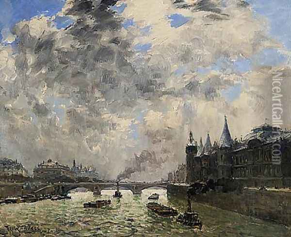 La Seine a Paris Oil Painting - Frank Myers Boggs