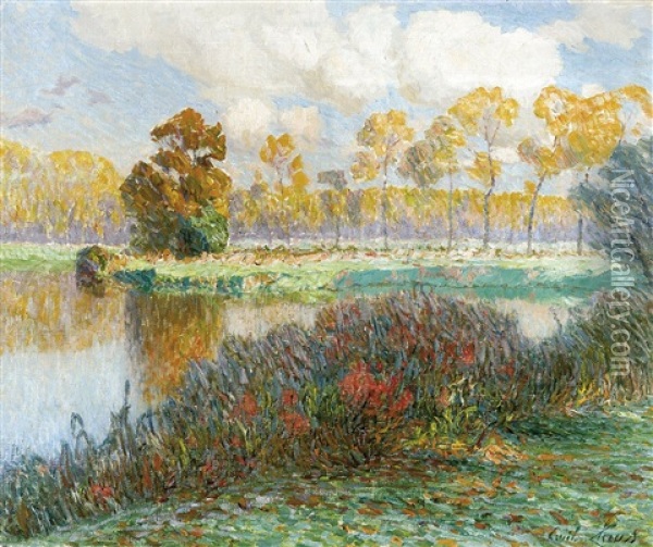 The Sun Over The River Lys Oil Painting - Emile Claus
