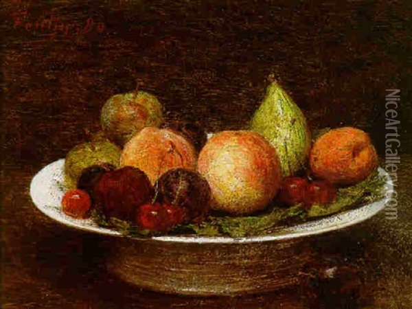 Fruits Dans Une Assiette Montee Oil Painting - Henri Fantin-Latour