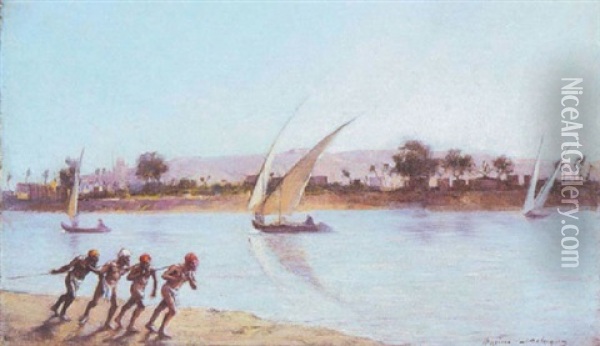 Bords Du Nil Oil Painting - Maxime Dastugue