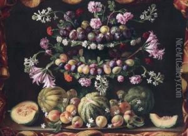 Still Life Of Fruit Oil Painting - Giovanni Stanchi