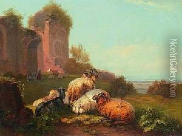 Hirten Mit Schafen Und
 Ziegen Oil Painting - Wilhelm Melchior