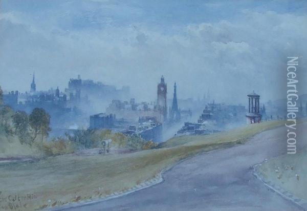 Edinburgh From Calton Hill Oil Painting - John Blair