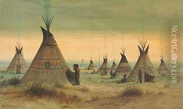 Indian encampment Oil Painting - Astley David Middleton Cooper