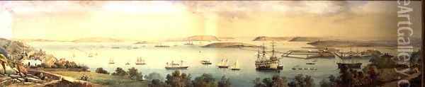A Panoramic View of the Cove of Cork Oil Painting - Robert L. Stopford