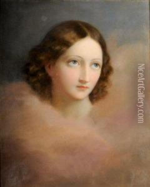 Portrait De Femme Oil Painting - Melchior Paul Von Deschwanden