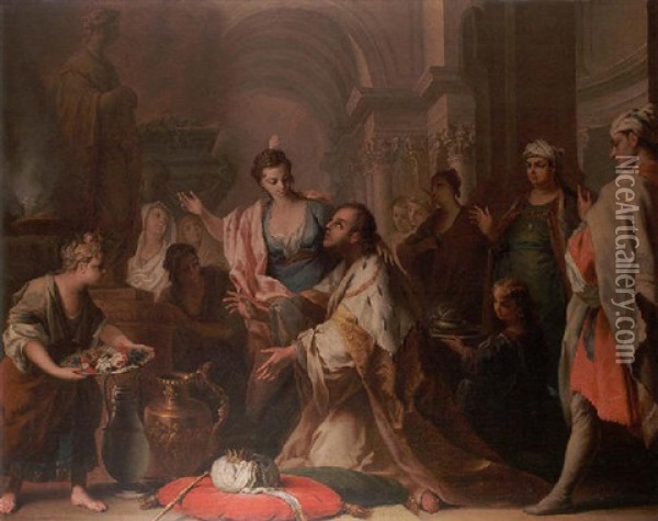 The Idolatry Of Solomon Oil Painting - Jacopo Amigoni
