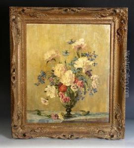A Vase Of Flowers Oil Painting - Freda, Nee Clulow Marston
