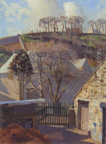 The Farm In The Valley Oil Painting - Harold Harvey