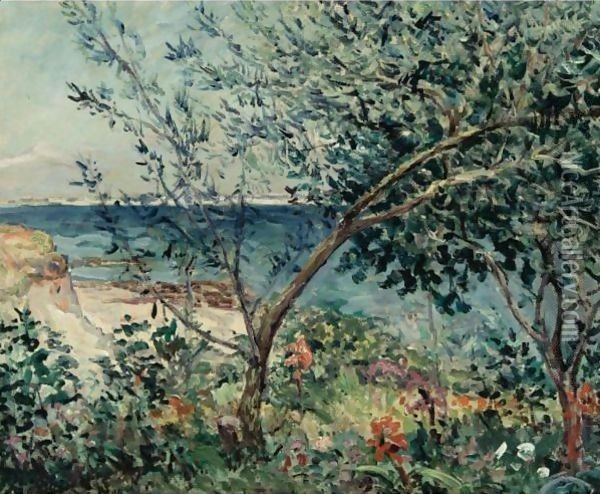 Jardin Au Bord De La Mer, Kerhostin, Morbihan Oil Painting - Maxime Maufra