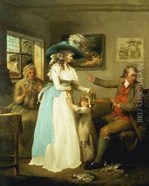 The Story of Laetitia The Virtuous Parent Oil Painting - George Morland