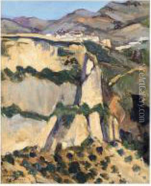 A Hillside Village In The Ronda Oil Painting - William Alister Macdonald