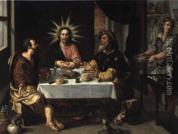 Christus Und Die J_nger In Emmaus Oil Painting - Dirck De Vries
