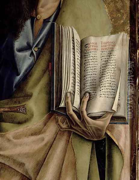 St. Paul, detail of the Book of Epistles, from the Sant'Emidio polyptych, 1473 Oil Painting - Carlo Crivelli