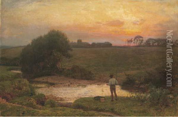 The Final Cast Of The Day Oil Painting - Edward Frederick Brewtnall
