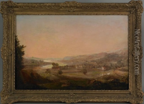 View Of Clyde From Dunotar Hill By Jno. Fleming Oil Painting - John Fleming