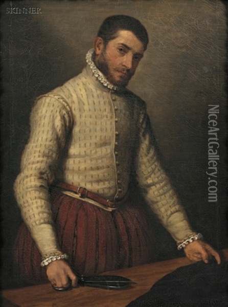 Il Tagliapanni (the Tailor) Oil Painting - Giovanni Battista Moroni