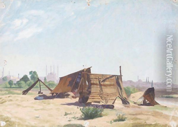 Campement Pres De Constantinople Oil Painting - Jean-Leon Gerome