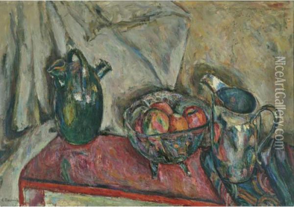 Still Life With Apples Oil Painting - Abraham Manievich