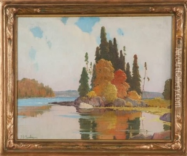 Autumn Reflections Oil Painting - John Adams Spelman