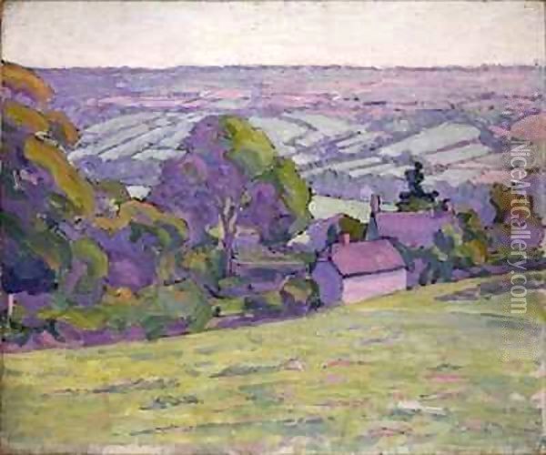 A Devonshire Valley, Number 1 Oil Painting - Robert Polhill Bevan
