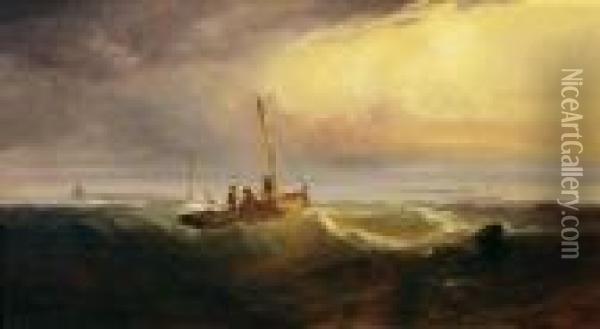 Breaking Light Oil Painting - Edward Moran