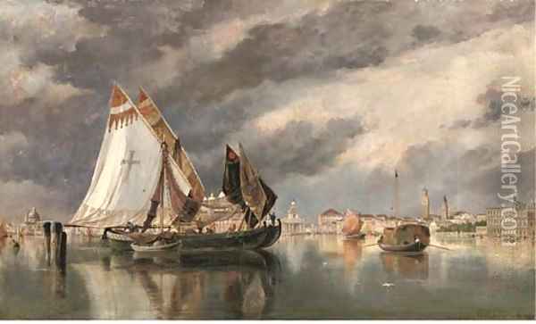 Bragozzi in the lagoon Oil Painting - Edward William Cooke