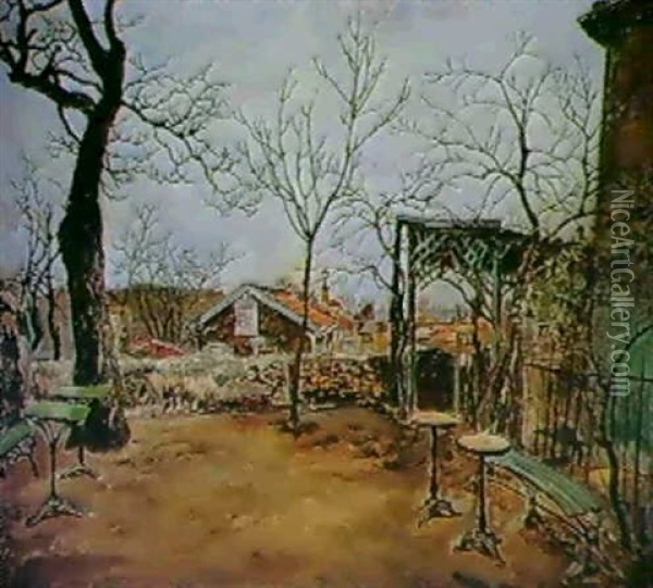 La Terrasse De L'auberge Oil Painting - Marcel Francois Leprin