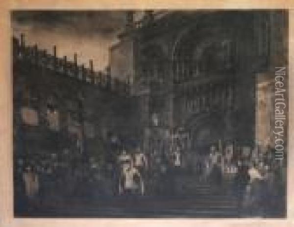 Procesion En 1910 Oil Painting - Ricardo Baroja Nessi