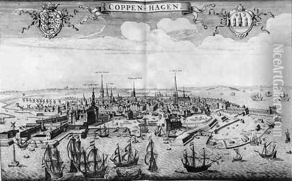 View of Copenhagen Oil Painting - Rombout Van den Hoeye