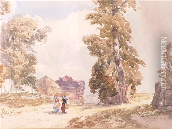 Road To The Farm Oil Painting - William Callow