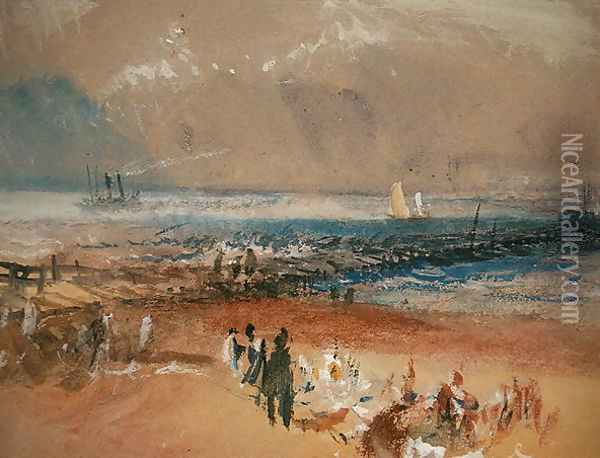 Boats at Margate Pier Oil Painting - Joseph Mallord William Turner