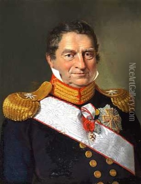 Portraet Af Admiral Johan Cornelius Krieger Oil Painting - Christian Albrecht Jensen