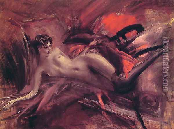 Reclining Nude2 Oil Painting - Giovanni Boldini