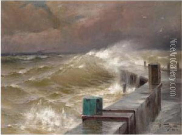 The Storm Oil Painting - Aleksei Vasilievich Hanzen