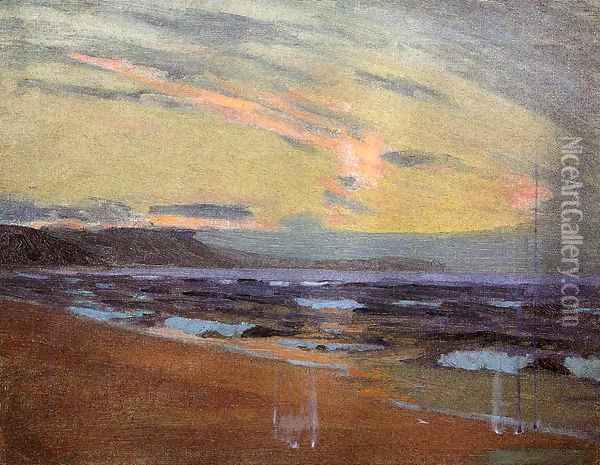 Sunset at Gay Head Marthas Vinyard Massachusetts 1917 Oil Painting - Arthur Wesley Dow