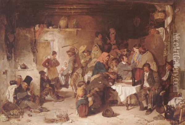 A Shebeen At Donnybrook Oil Painting - Erskine Nicol