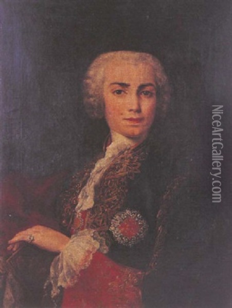 Portrait De Gentilhomme Oil Painting - Alessandro Longhi