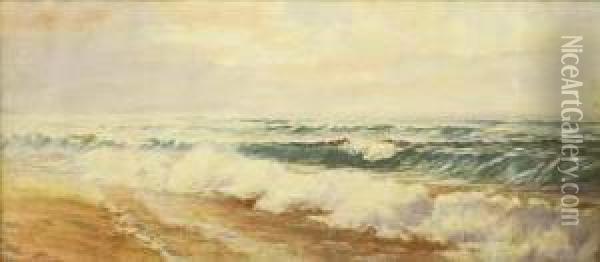 Breaking Surf Oil Painting - James Ralph Wilcox