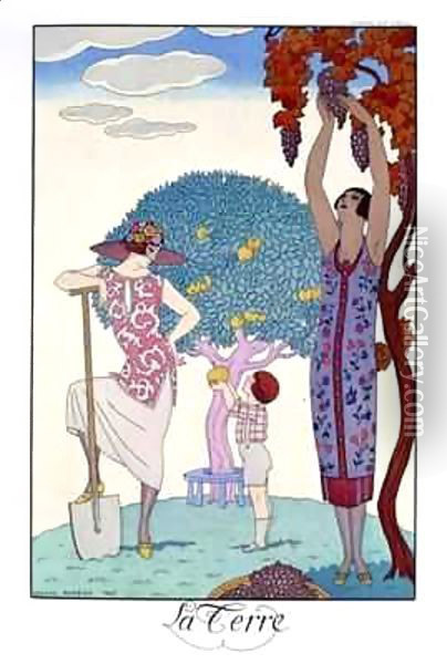 The Earth Oil Painting - Georges Barbier