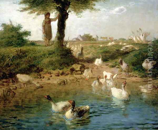 The Goosegirl, c.1866 Oil Painting - Jean-Francois Millet