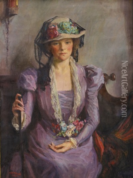 Lady In Lavender Oil Painting - Mary Bradish Titcomb