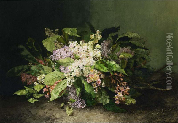 A Flower Still Life With Lilacs Oil Painting - Cornelia Schouten