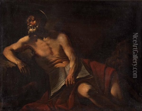 Der Heilige Hieronymus Mit Dem Lowen Oil Painting -  Caravaggio