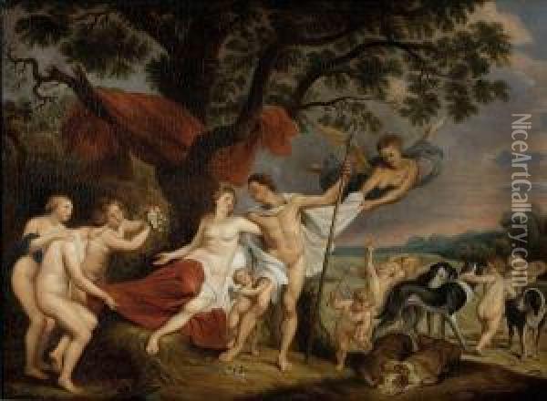 Venus Et Adonis Oil Painting - Frans Wouters