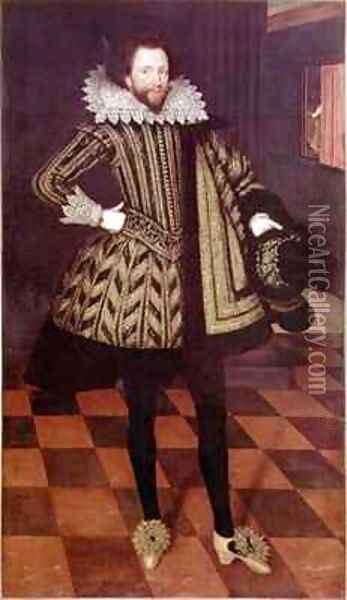 Sir John Kennedy of Barn Elms Oil Painting - Marcus The Younger Gheeraerts