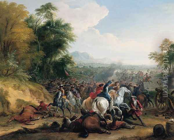 Cavalry Attack Oil Painting - Jean-Baptiste Martin (Des Batailles)