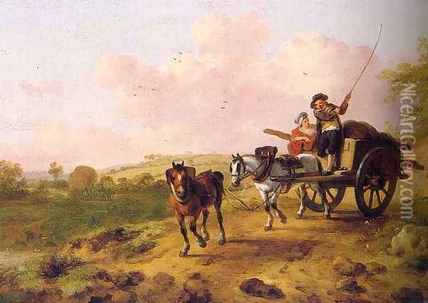 Returning from Market 1785 Oil Painting - Julius Caesar Ibbetson