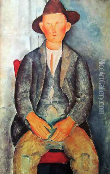 Young Farmer Oil Painting - Amedeo Modigliani