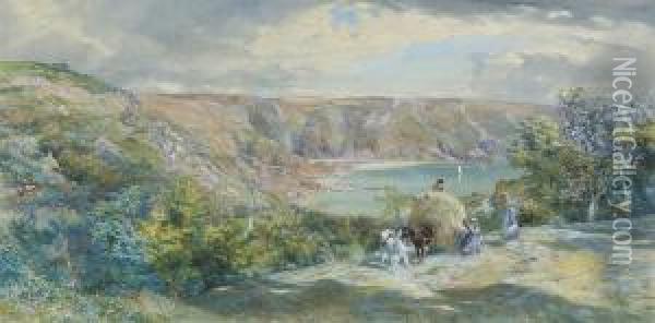 Moulin Huet Bay, Guernsey Oil Painting - Paul Jacob Naftel